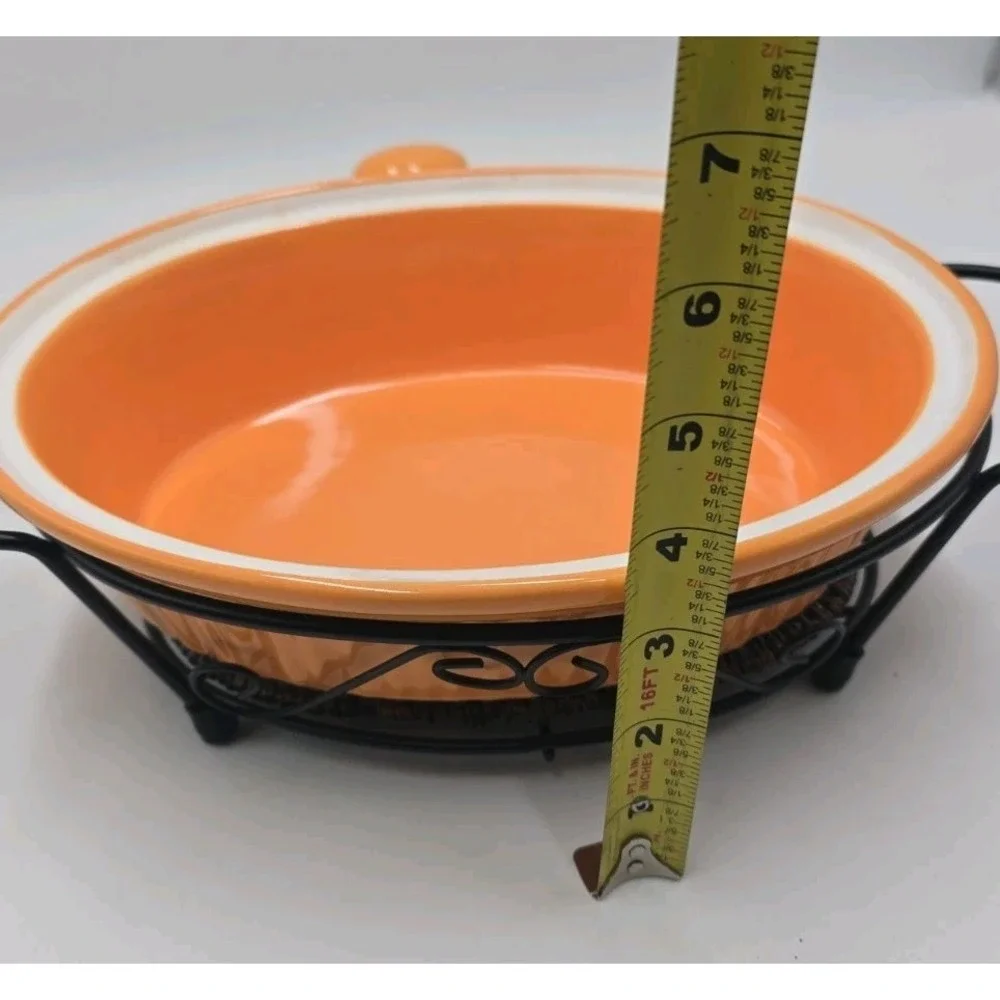 Temp-tations by Tara Butternut Squash Serving Dish Casserole Metal Holder